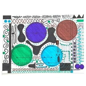 “Retro Orbit: Hand-Drawn Geometric Psychedelic Trippy Marker Art by Kyla H”